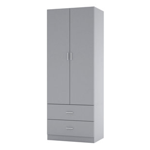 Low height store white wardrobe